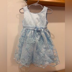 Bonnie Jean Light Blue Floral Lace Dress